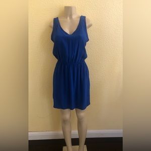 Mango casual short sleeveless open back blue dress size S